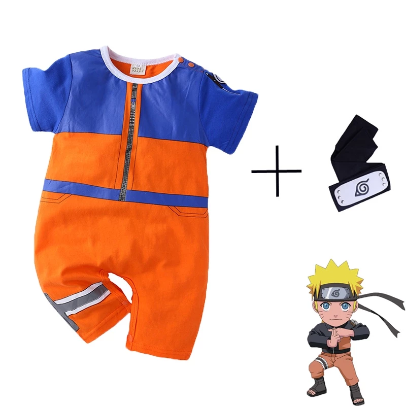 Áo Liền Quần Ngắn Tay Chất Liệu Cotton In Hình Naruto Thời Trang Mùa Hè Dành Cho