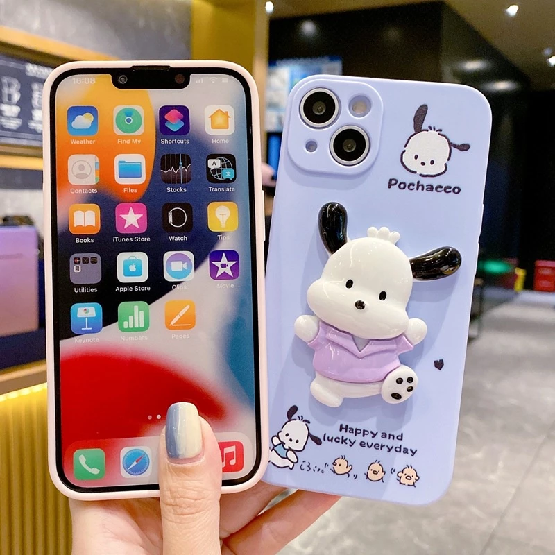 Ốp điện thoại hoạt hình dễ thương Sanrio Pochacco cho Samsung Note 20 10 9 8 10 Vỏ mềm chống sốc cho Galaxy S23 FE S24 S22 Ultra S21 S20 S10 S9 Plus S20 FE