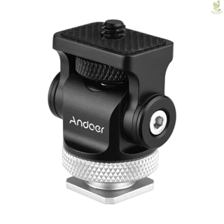 Andoer 360° Rotatable Camera Monitor Cold Shoe Mount Adapter Head with 1/4-inch Interface Allen Wrench for Monitor LED L   Came-6.5