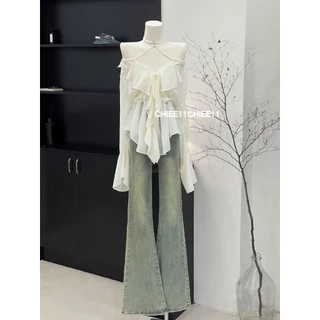 Set Áo Sơ Mi Chiffon + Quần Jeans Dài Thời Trang Dành Cho Nữ133503