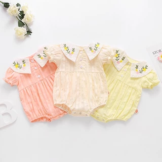 Áo liền quần cotton TTKAABABY in hoa dễ thương cho bé gái