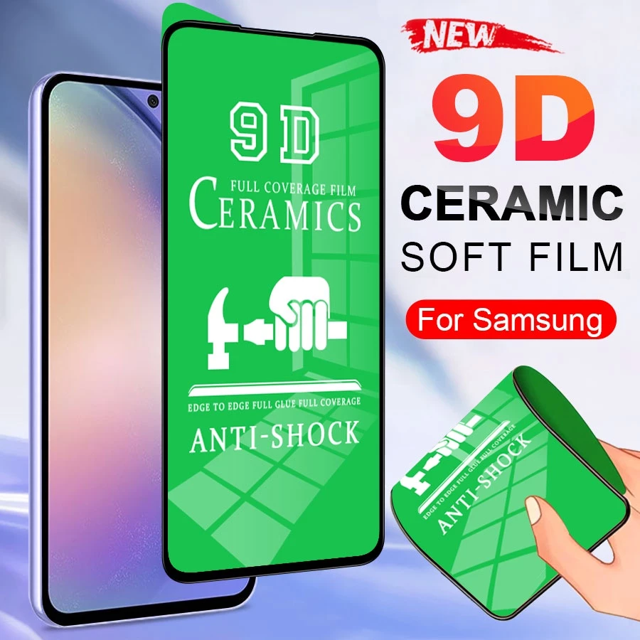 Kính Cường Lực Mềm Bảo Vệ Toàn Màn Hình Cho Samsung A14 A13 A33 A34 A54 A53 A73 A52 A22 A52S 5G A04 A04S A04e