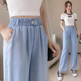 Quần Jeans Nữ Ống Rộng Lưng Cao Thời Trang Mùa Hè Hàng Mới 2023