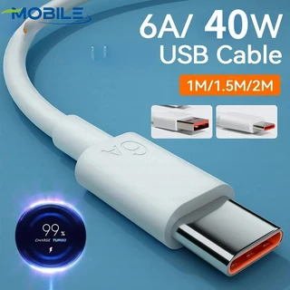 Dây Cáp Sạc Nhanh USB C 6A 40W Cho Huawei Mate 40 50 Xiaomi 11 10 Pro OPPO R17