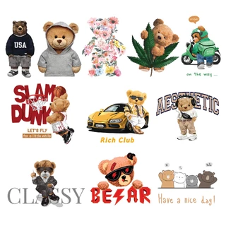 Sticker 6cm ủi áo hình GẤU siêu cute - dùng trang trí quần áo, che vết khuyết điểm