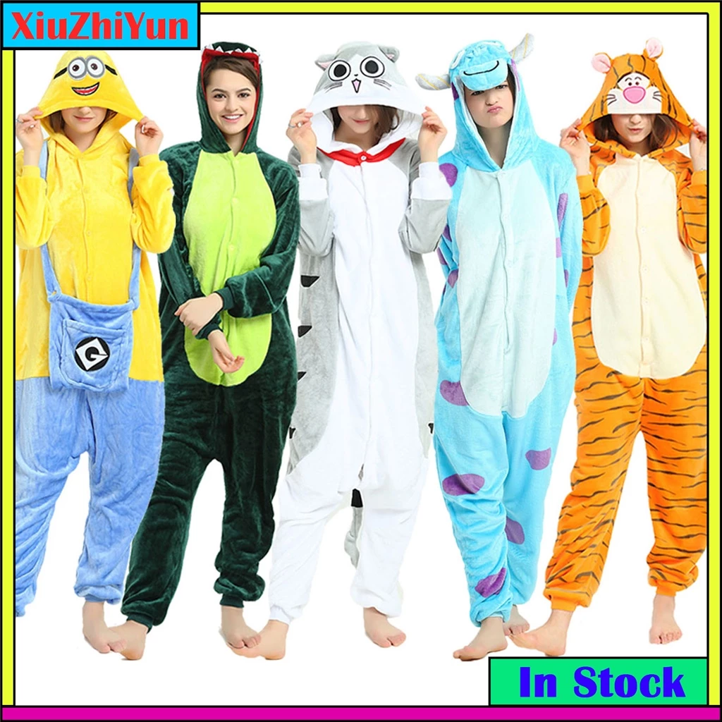 Bộ Đồ Ngủ Liền Thân Hóa Trang Khủng Long / Mèo Kigurumi Trong One Piece Cho Nam Và Nữ