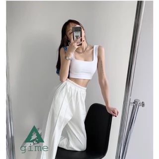 Áo 2 dây bản to , áo 2 dây croptop  chất Zip cao cấp co dãn 4 chiều màu đen màu trắng - không mút