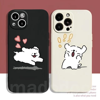 Couple Soft Casing Hauwei Nova 8 7i 7 6 SE 5T 3 3i 3E 4E Y7A Y6P Y9S Y6 Y7 Pro Y9 Prime 2019 Honor 20 Mate 50 Pro+ 40 30 20 Pro 5G P30 P20 Lite Cute Cartoon Maltese Line Dog Full Fine Hole Anti-fall Soft Phone Case Cover MDD 29