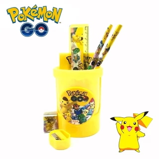 Set 7 Bút Chì / Đồ Chuốt Bút Chì Hình Pikachu Hoạt Hình Cho Bé