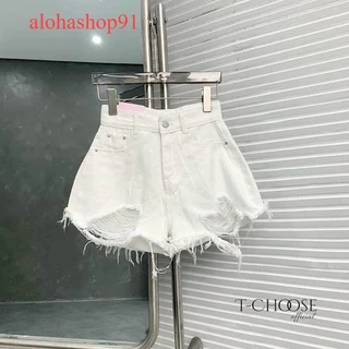 Short jean lưng cao đen , trắng , xanh trơn tua, cuốn hàng chuẩn hịn nhé alohashop91