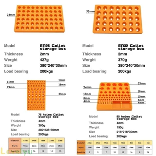 ⭐ Hot Sale ⭐ER Collet Storage Box Special CNC Machine Tools 60 Hole ER25/35 Finishing Rack