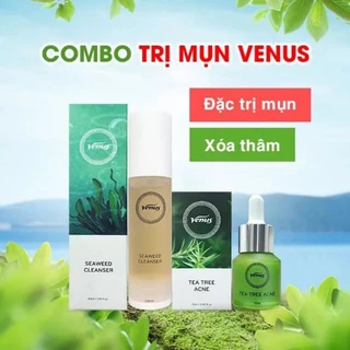 Combo Sữa Rửa Mặt Tảo Biển + Serum Trà Xanh Venus - Giảm Mụn Venus