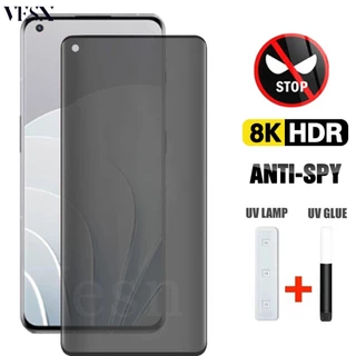 Kính cường lực chống nhìn trộm full màn hình keo UV cho OnePlus 12 12R 11 10 9 8 7 7T ACE 3 Pro 4G 5G 2024