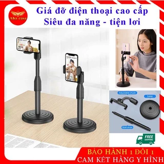 Giá đỡ điện thoại để bàn,Livestream, kẹp chống lưng xoay 360,chân đế tròn để bàn, giá đỡ tiện lợi đa năng làm việc