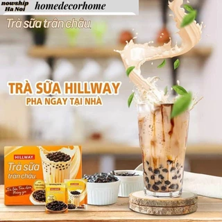 Trà Sữa Trân Châu Royal Tea/  Hillway Tự Pha Vị Chân Trâu Đường Đen Hộp 8 gói (kèm trân châu)