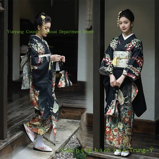 【God Girl】Japanese Modified Kimono Women's Formal Traditional Dress Japanese Vibrating Sleeves and Wind Bathrobe Photo Photography Clothing Quality Assurance OKQQ