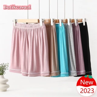 Quần short Cotton Trơn Dáng Rộng Co Giãn Thoải Mái Thời Trang Mùa Hè 2023 Cho Nữ