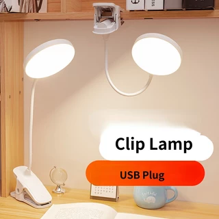 360° Đèn LED linh hoạt có kẹp 3 bánh răng Đèn bàn đọc sách có thể điều chỉnh phiên bản cắm USB Đèn LED ban đêm Bảo vệ mắt Đèn học tập Phù hợp với phòng ngủ Ký túc xá Lớp học