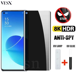 Kính cường lực chống nhìn trộm full màn hình keo UV cho OPPO Reno 11 10 8T 6 5 4 Find X7 Ultra X6 X5 X3 X2 Pro Plus Pro+ Reno10 Reno8 Reno6 Reno5 4G 5G 2023 2024