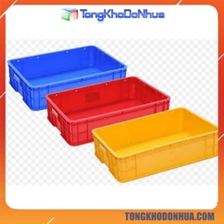 Thùng nhựa sóng bít kích thước 610x420x150mm nuôi cá trồng rau đựng dụng cụ linh kiện chịu được nhiệt độ kho lạnh