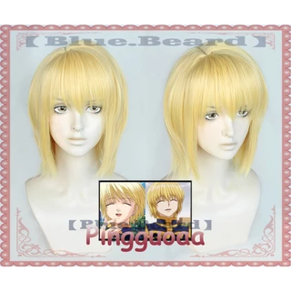 Blue Beard Anime HUNTER×HUNTER Kurapika Cosplay Wig Short Golden Wigs Heat Resistant Party Wigs