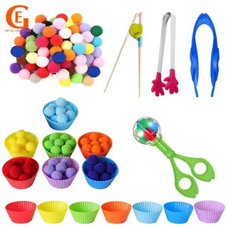 Kids Fine Motor Skills Clip Ball Toy Toddler Color Sorting Bowls Preschool Counting Montessori Early Learning Toys
