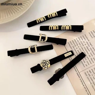 miumiua🎀Kẹp Tóc Mỏ Vịt Màu Đen Phong Cách Retro