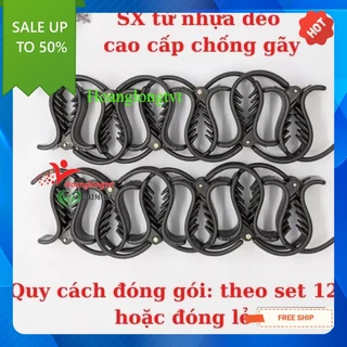 Sỉ lố 12 kẹp tóc Càng cua 3 răng 5 răng Nhựa nhám Không gãy (Lố 12 cái)