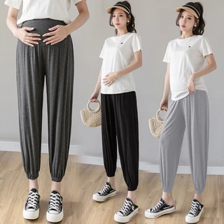 Quần Legging Dài Tới Mắt Cá Chân Dáng Rộng Thời Trang Xuân Hè Cho Mẹ Bầu