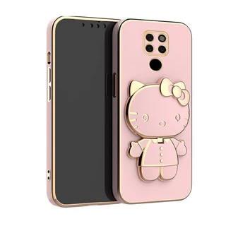 Ốp điện thoại KOOSUK có giá đỡ mặt gương trang điểm họa tiết mèo Hello Kitty cho Xiaomi Redmi Note 9 Pro Max 9S 9C 9A 9T