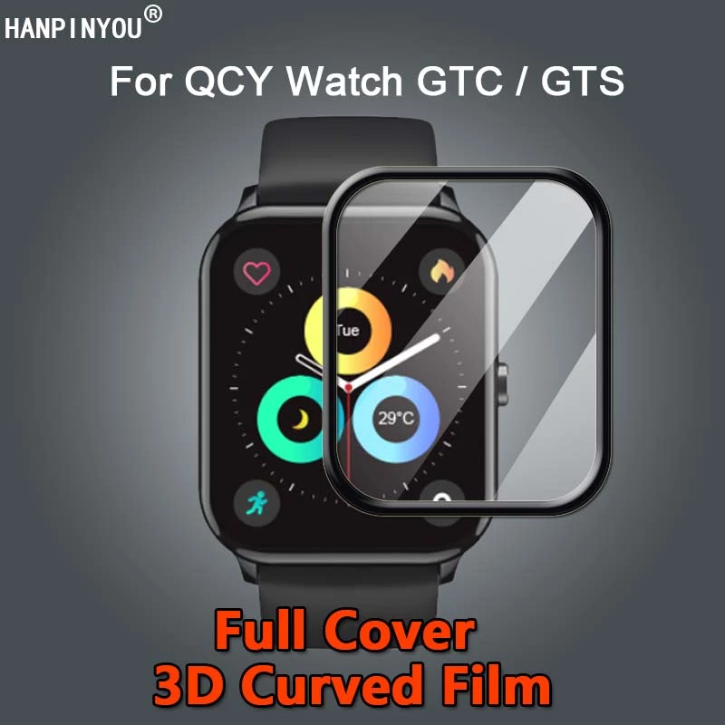 Kính Cường Lực Bảo Vệ Màn Hình Cong 3D Cho QCY Smart Watch GTC GTS