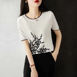 Áo Sweater Mỏng Ngắn Tay Thời Trang Hè Năng Động Dành Cho Nữ Hxa0