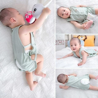 Bộ Áo Liền Quần Sát Nách Vải Cotton Mỏng Thời Trang Xuân Hè Cho Bé