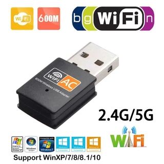 Thiết bị kết nối WiFi không dây mini USB 2.0  2.4G & 5.8G  600Mbps Tốc độ cao,802.11ac / a / b / g