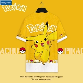 Áo Thun Ngắn Tay In Hình Pikachu POKEMON Thời Trang Mùa Hè Dành Cho Nam