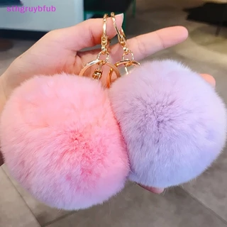 Sthb 8 cm chìa khóa dễ thương mềm mại lông thú móc khóa fluffy key chains trinkets pom pom keyring women bag mặt dây chuyền trang sức chuỗi chìa khóa ch vn