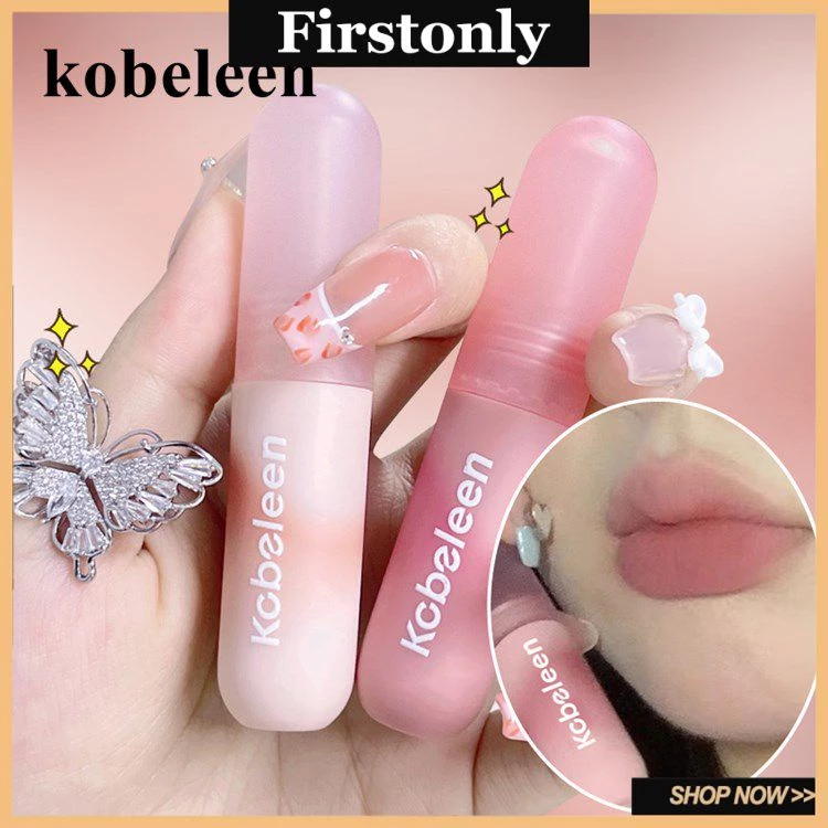 Kobeleen nhỏ di động môi bùn dễ thương son môi mượt mịn mờ môi men sinh viên thuần chay hiển thị môi dịu dàng Kem firstonly