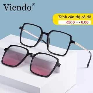 2Trong 1 Kính Mát Nam Nữ VIENDO Kính Giả Cận Chống Tia UV Thời Trang -1.0/-2.0/-3.0/-4.0/-5.0/-6.0 Thích Hợp Cho Đi Xe Đạp/Ngoài Trời/Thể Thao/Lái Xe/Du Lịch (Cắt Cận Thị Loạn Thị Tròng Kính)