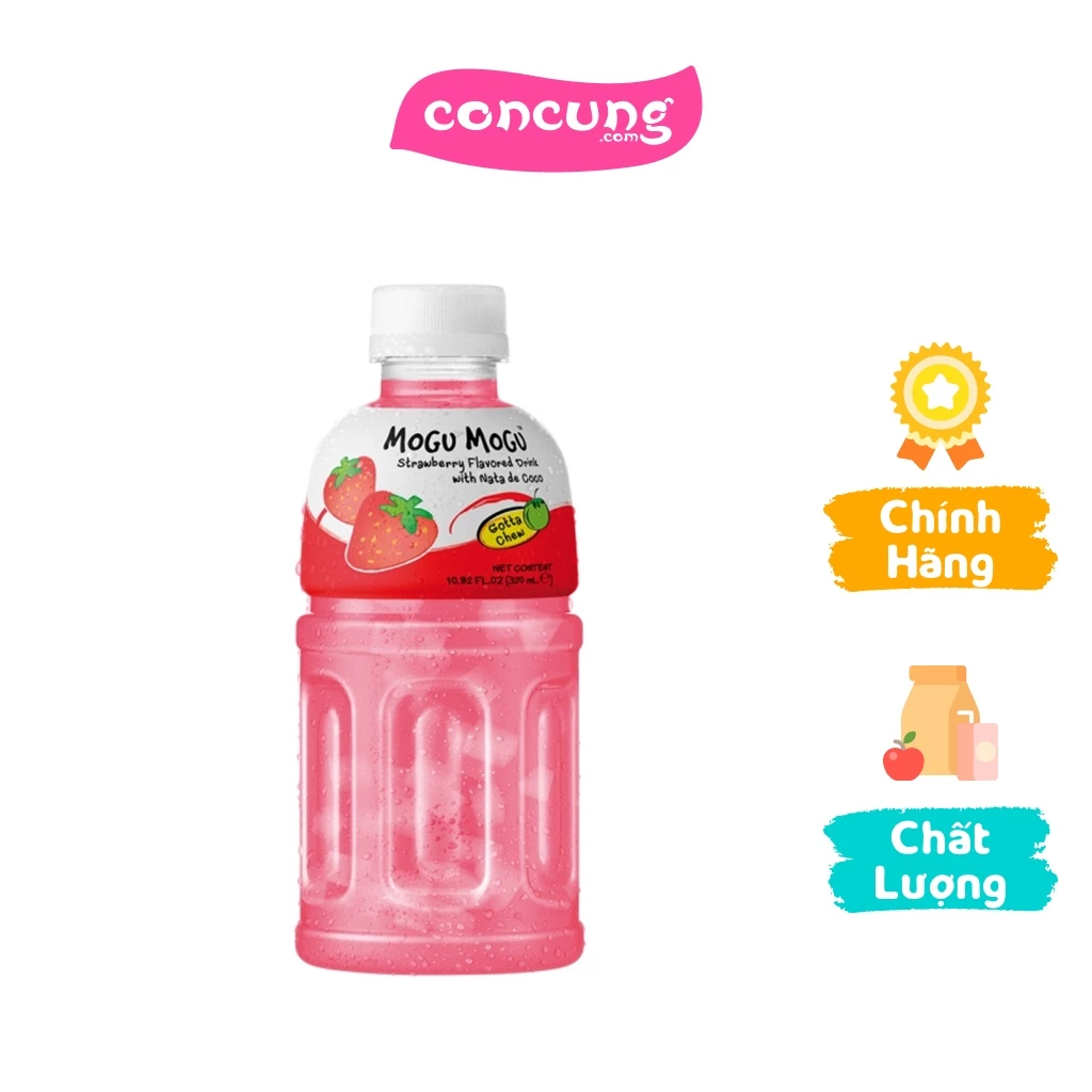 Nước uống Mogu Mogu vị Dâu với Thạch Dừa 320ml