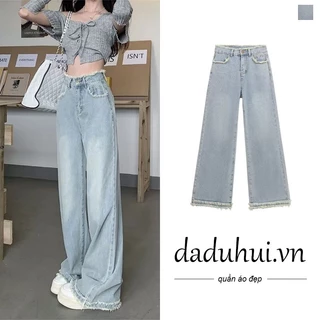 Daduhui New Korean Version of Ins Light-colored Jeans Women's High Waist Wide-leg Pants Large Size Trousers