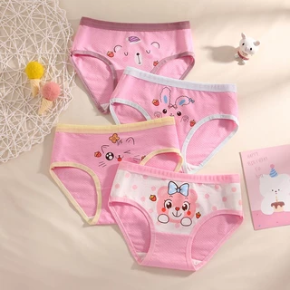 Set 4 Quần Lót Cotton Siêu Mỏng Phối Lưới Thoáng Khí Dễ Thương Thời Trang Mùa Hè Cho Bé Gái