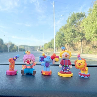 Cute Circus Clown Car Decoration Car Interior Accessories Car Center Console Decoration Supplies Collection High-End skQT