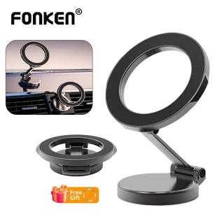 Giá đỡ điện thoại trên ô tô FONKEN hợp kim kẽm xoay 360 độ hỗ trợ sạc không dây MgSafe từ tính cho iPh 14 13 12 Pro