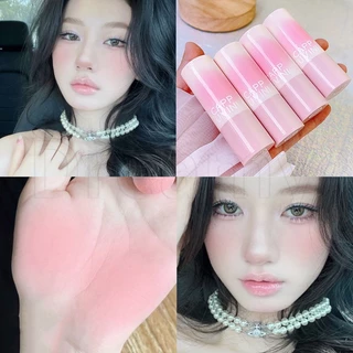 Cappuvini phấn má hồng tự nhiên lâu trôi không thấm nước / double head sponge hàn quốc blusher cosmetics / silky smooth brightening shadow cheek rouge / poke monochrome blush stick