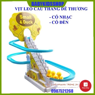 Đồ chơi cầu trượt Vịt vàng leo cầu thang với âm thanh vui nhộn + Đèn nháy đẹp mắt