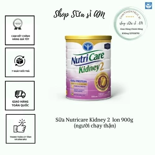 Sữa bột Nutricare Kidney 2 giàu protein cho người chạy thận lon 900g Chính hãng [HSD T2-2025]