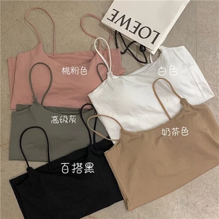 Áo 2 dây croptop kèm lót bra , áo 2 dây 5 màu cho nữ