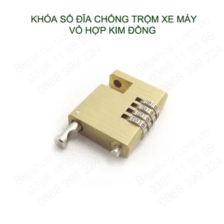 Khóa đĩa chống trộm xe máy, loại mã số có thể thay đổi được, không cần chìa khóa, bằng hợp kim đồng