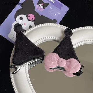 [loveshoping] 2 cái kawaii phim hoạt hình kuromi tai kẹp tóc dễ thương nơ bên kẹp tóc phụ kiện tóc mũ nón cho bé gái quà tặng halloween boutique