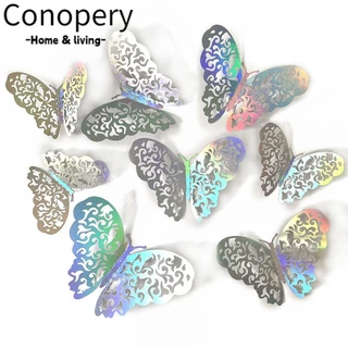 Conopery 12 miếng dán tường  trang trí hình bướm 3d